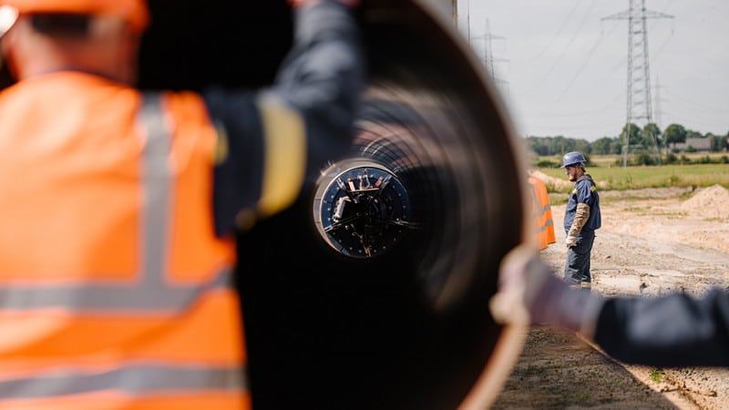 Arbeiter beim Pipelinebau